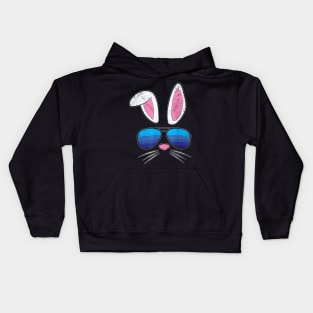 Easter Bunny Sunglasses Cute Rabbit Face Spring Kids Hoodie